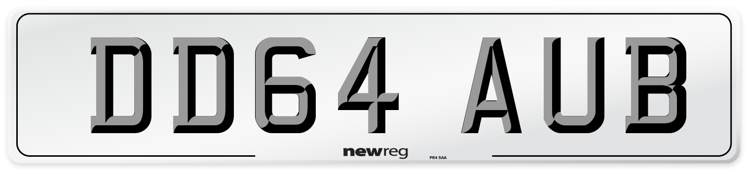 DD64 AUB Number Plate from New Reg